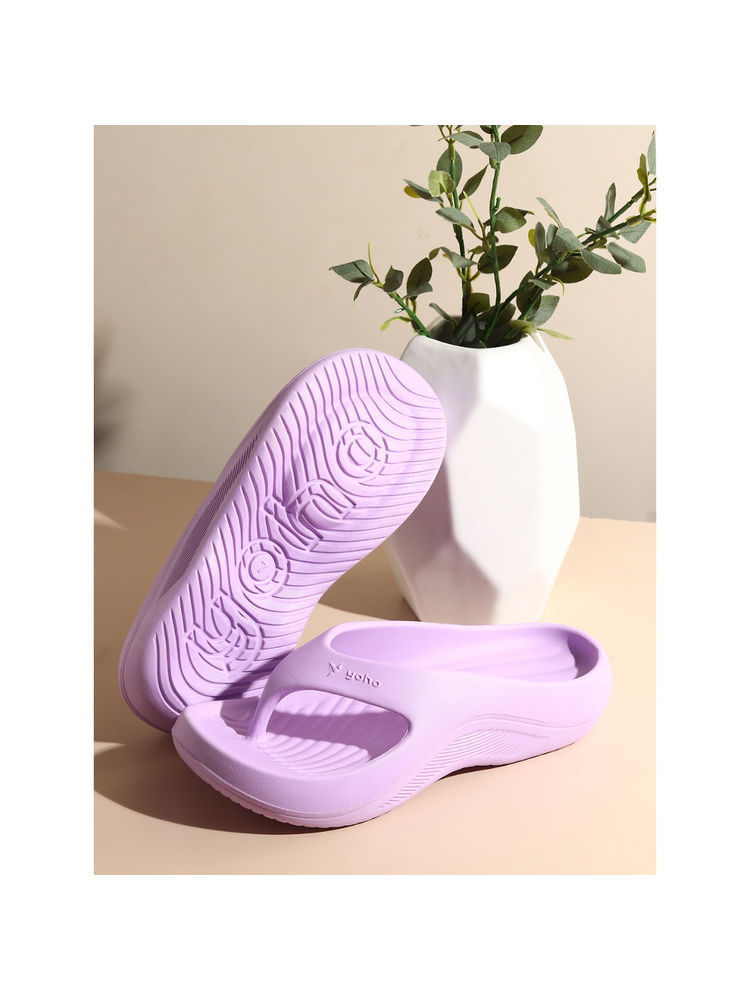 Yoho Women Lavender Pilo Lightweight Flipflops-image-46