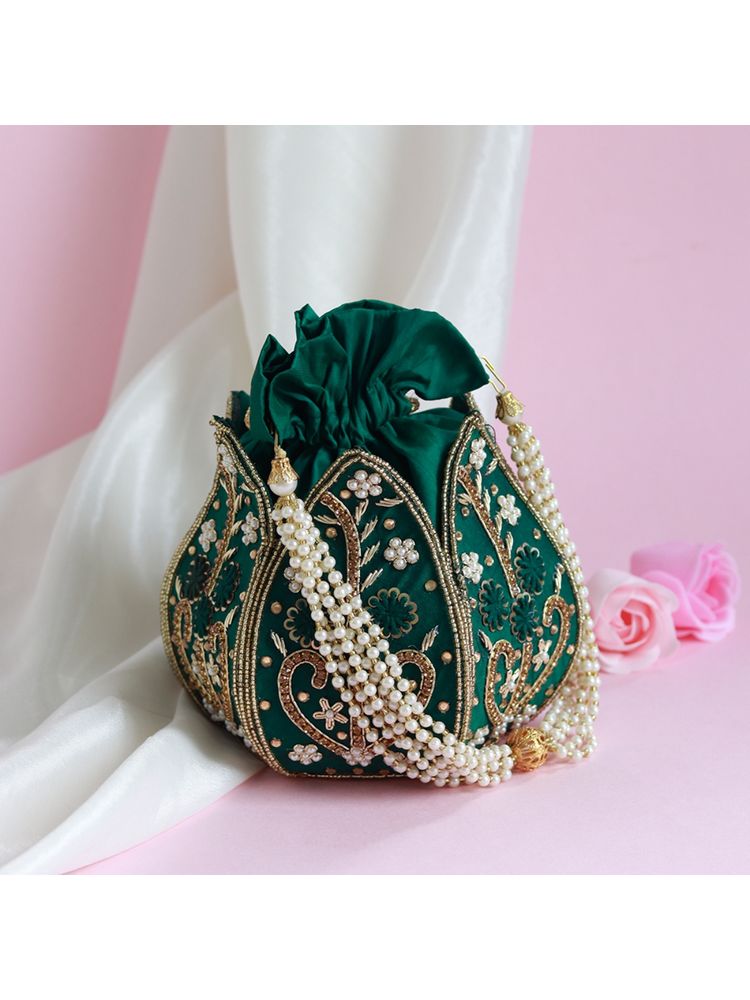 THE TAN CLAN Baag Hand Embroidered Mini Lotus Potli