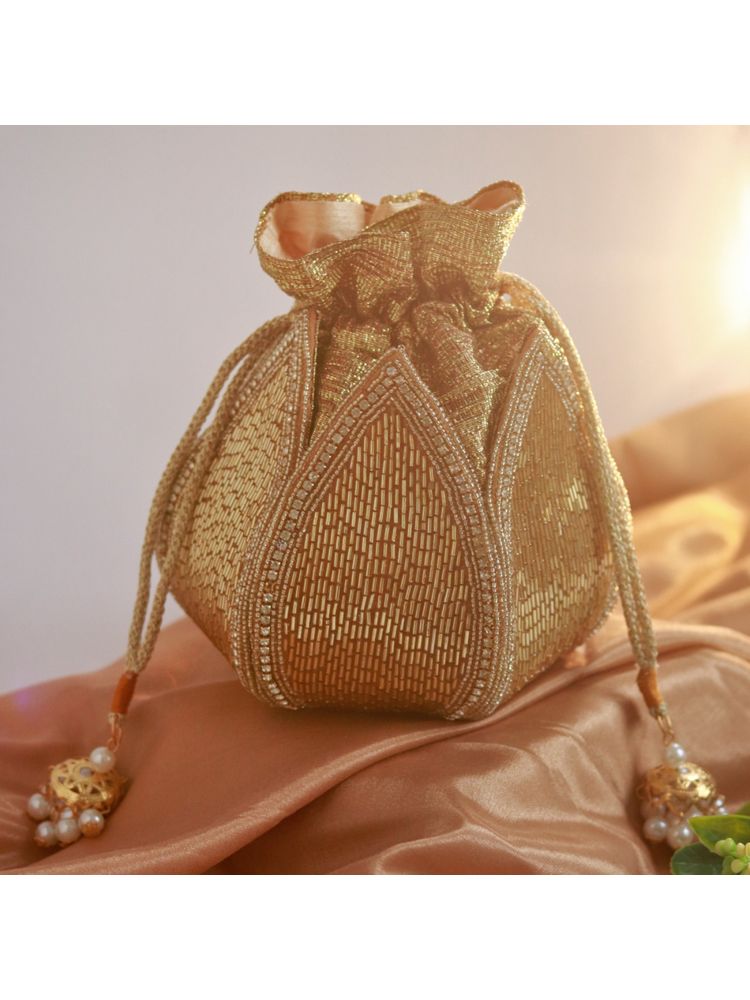 THE TAN CLAN Mulya Embroidered Mini Lotus Potli