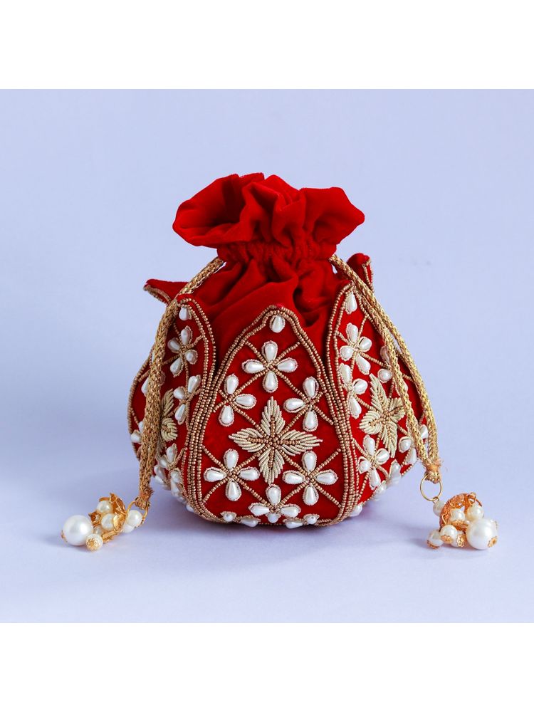 THE TAN CLAN Pushya Embroidered Mini Lotus Potli