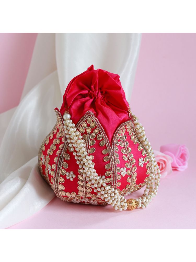 THE TAN CLAN Sindh Embroidered Mini Lotus Potli-picture-19