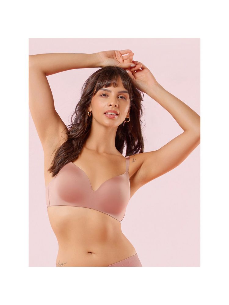 Enamor Women F084 Seamless Ultra Smoothening With Invisible Edges T-Shirt Bra Brown-picture-12