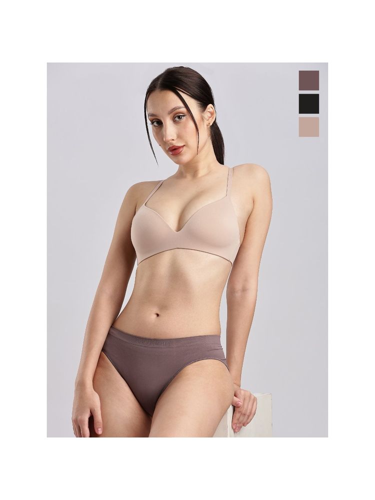 calvin klein fashion Calvin Klein Womens Multi Coloured Solid Panty (Pack of 3)-picture-21