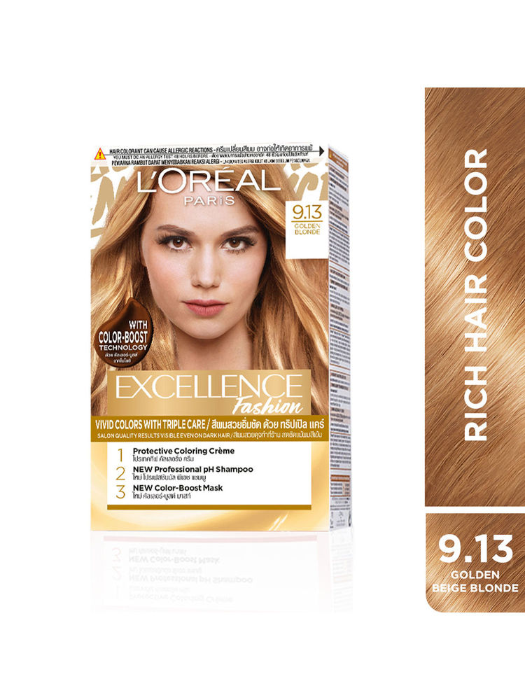 L'Oreal Paris Excellence Fashion Hair Color - Shade 9.13 Golden Beige Blonde-picture-20