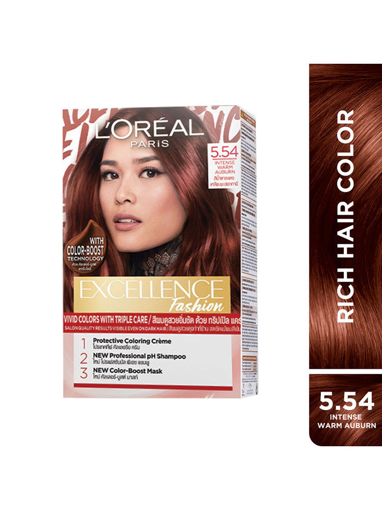 L'Oreal Paris Excellence Fashion Hair Color - Shade 5.54 Intense Warm Auburn-image-38