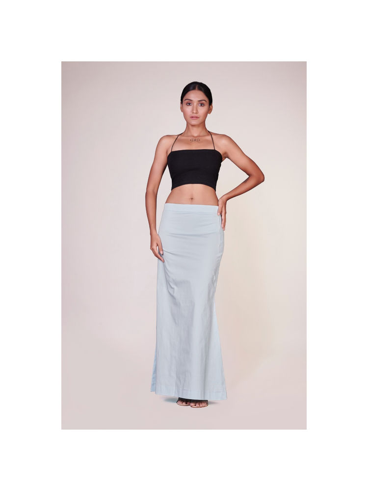 I AM BY DOLLYJAIN Ice-blue Cotton Lycra D Coat Simple-picture-27