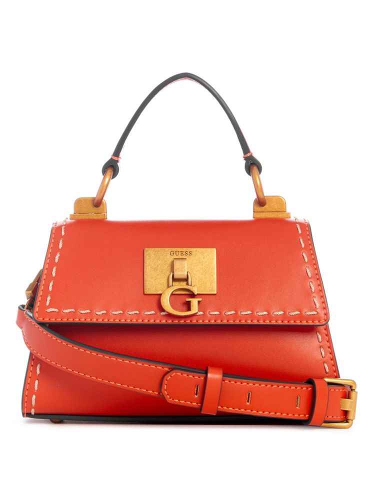guess fashion Guess Women Orange Solid Stephi Mini Flap Crossbody Bag-picture-10