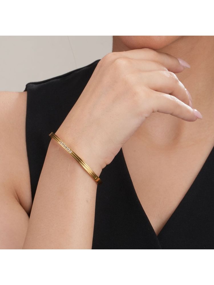 Palmonas Women Diamond Allure Gold Plated Kada-image-47
