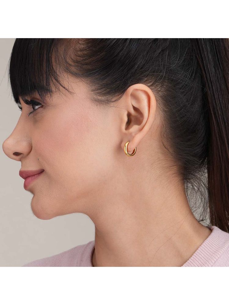 Palmonas Women Classic Textured Hoops-picture-17