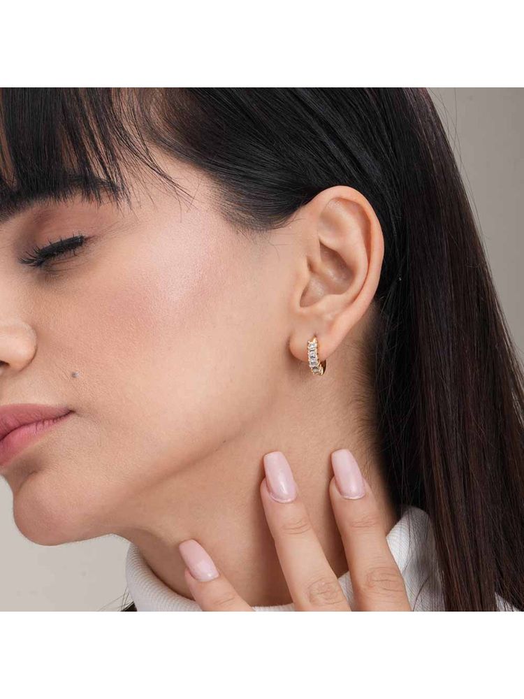 Palmonas Women Gold Stone Studded Hoop Earrings-picture-16
