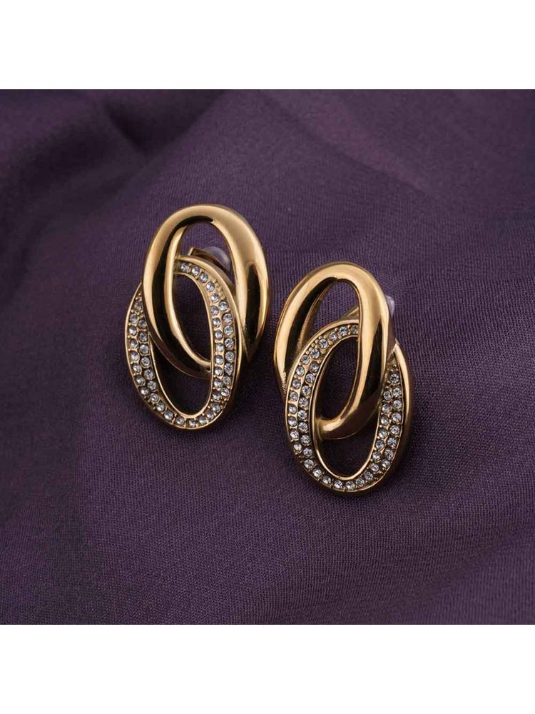 Palmonas Women Elegant Interlinked Stud Earrings-image-2