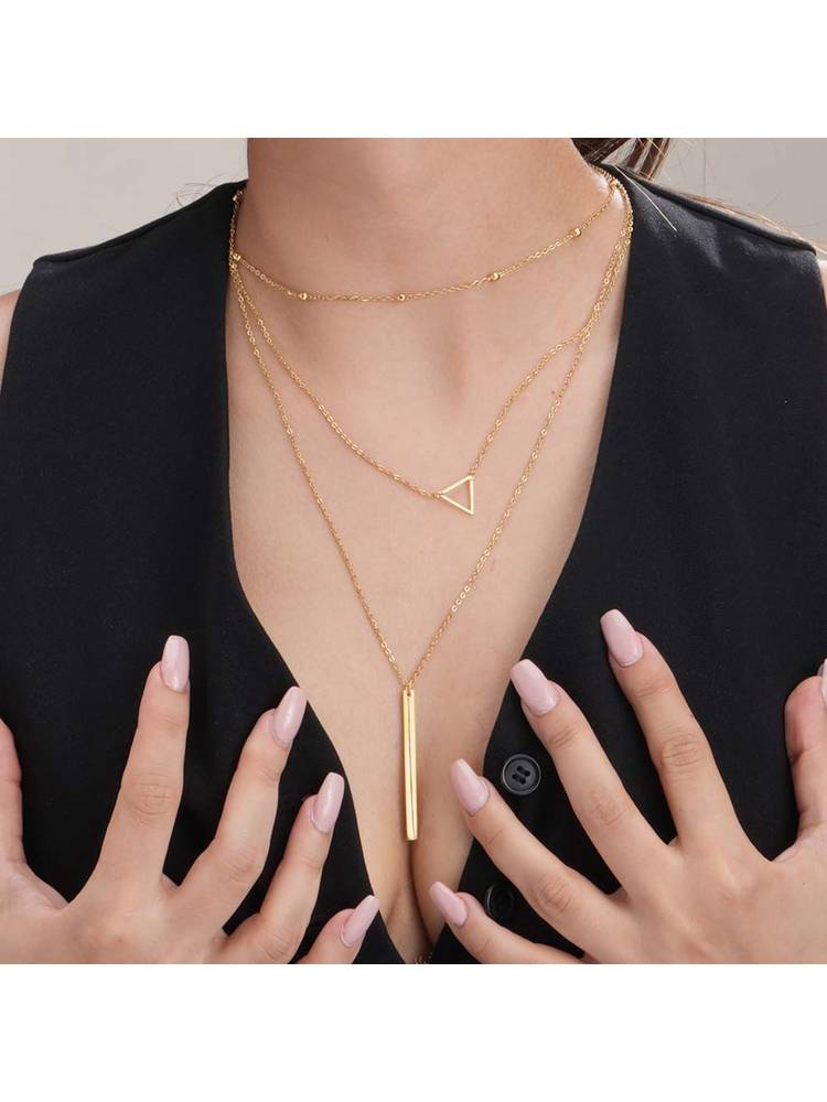 Palmonas Women Gold Layered Luxe Necklace-picture-23