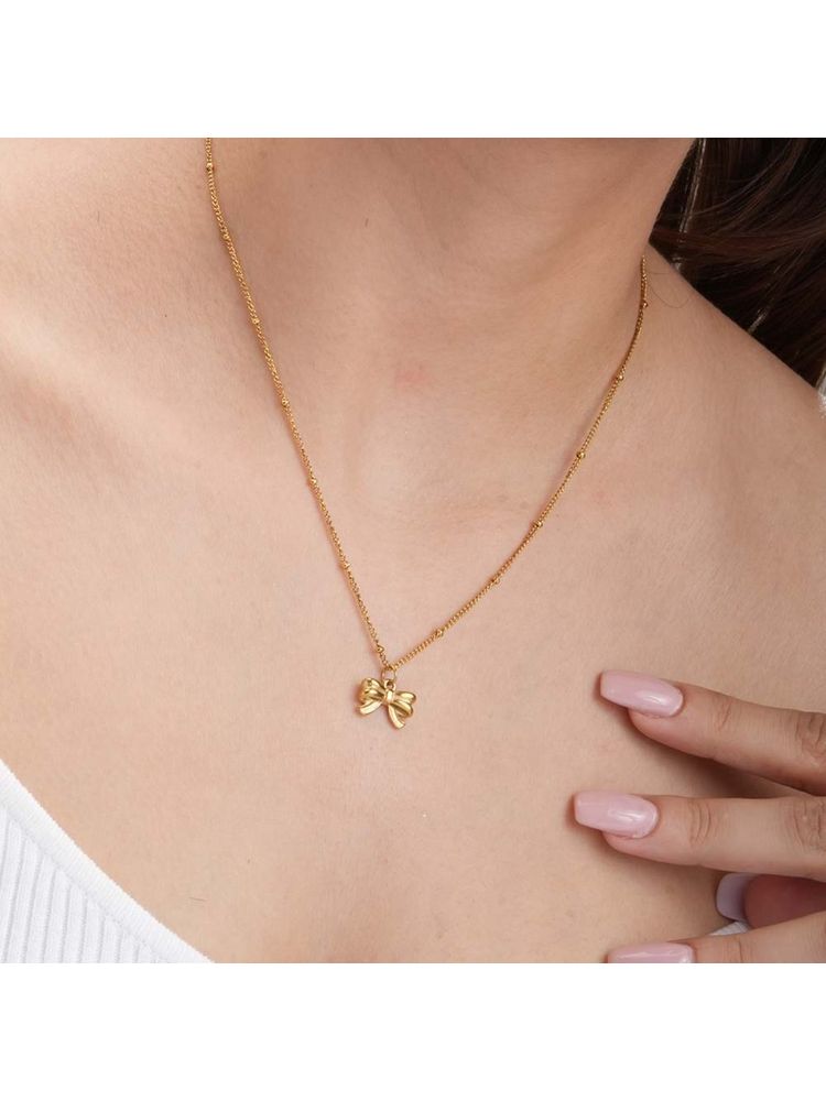 Palmonas Women Ribbon Pendant Necklace