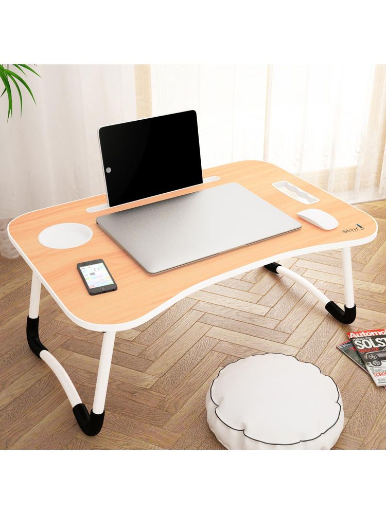 Story@Home Premium Quality Wooden Foldable Laptop and Study Table - Walnut-image-7