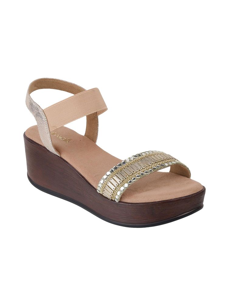 Catwalk Women Wedges Heels - Beige-image-12
