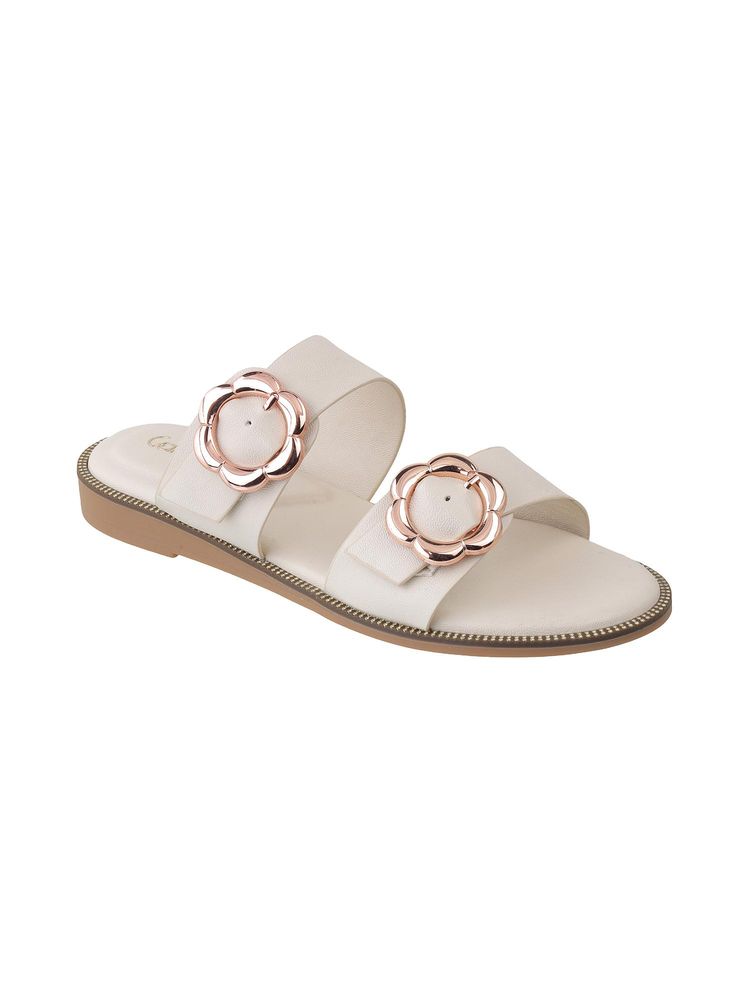Catwalk Women Slip-On Flats - Beige-image-4