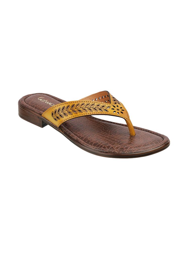 Catwalk Women T-Straps Flats - Yellow-picture-24