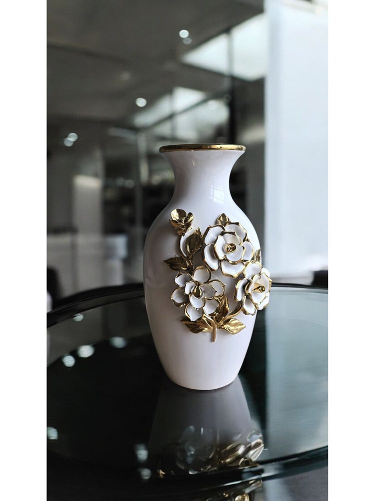Sun Mun Decors White Ceramic Premium Large Vase-image-4