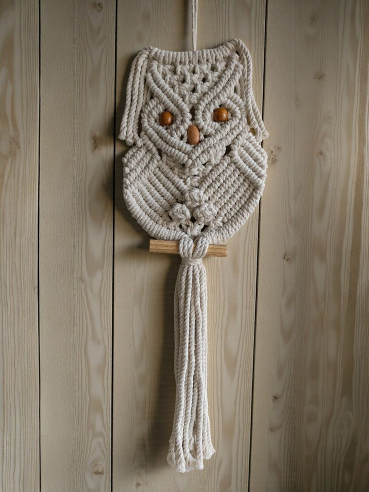 Sun Mun Decors White Premium Macrame Owl Décor-image-44