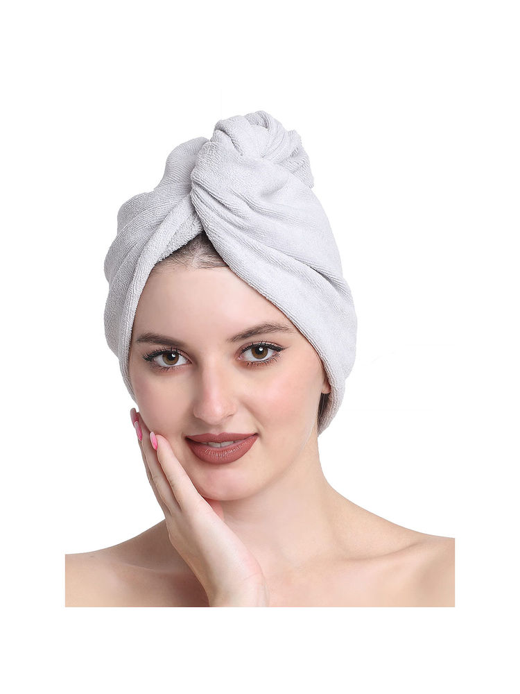 Creeva White Luxury Cotton Hair Wrap Towel-picture-22