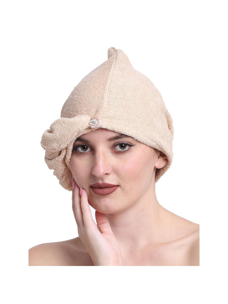 Creeva Cream Luxury Cotton Hair Wrap Towel