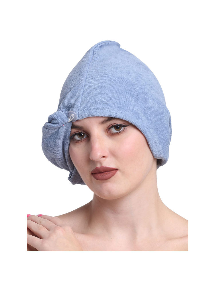 Creeva Ocean Blue Luxury Cotton Hair Wrap Towel-picture-19