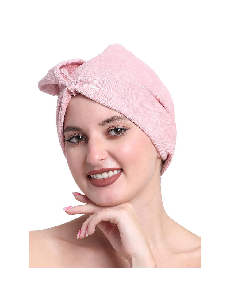 Creeva Pink Luxury Cotton Hair Wrap Towel