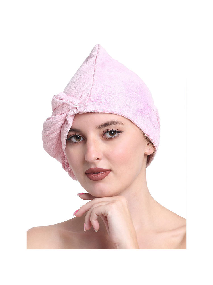 Creeva Baby Pink Luxury Cotton Hair Wrap Towel-picture-22