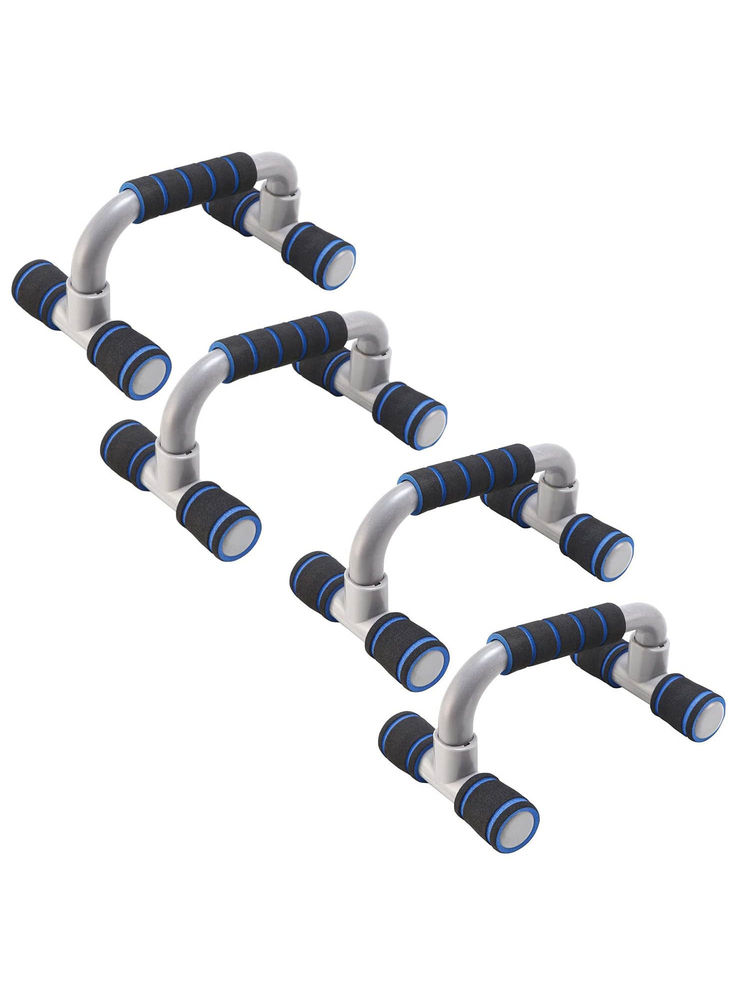 Strauss Pack of 2 Moto Push up Bar - Black & Blue