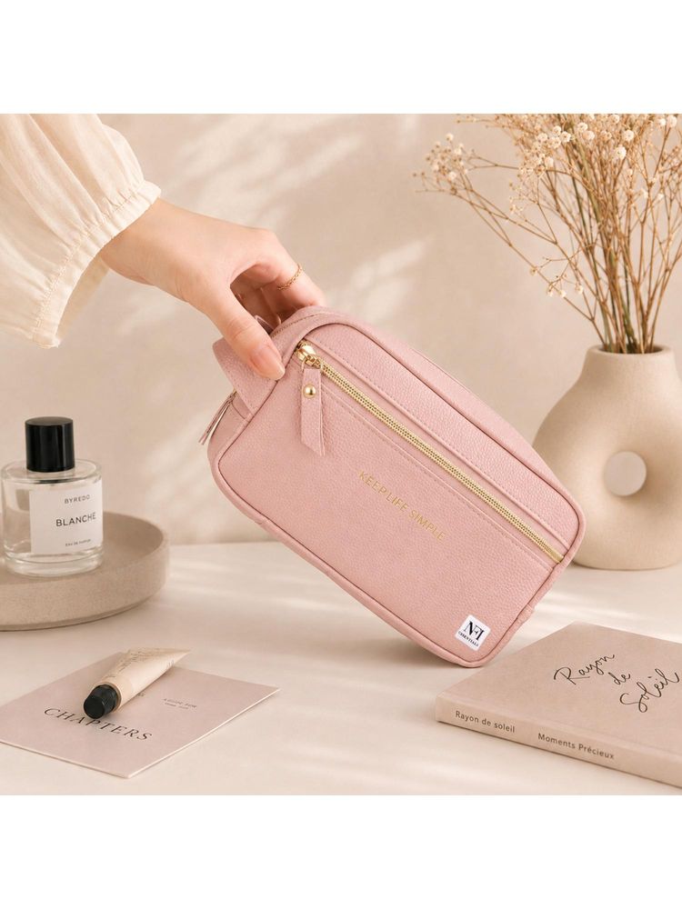 NFI Essentials Womens Pink Multipurpose Vanity Storage Toiletry Makeup Organizer Pouch (M)-picture-23