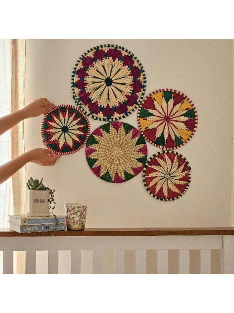 Ritualistic Bali Munj Wall Plate for home decor metal wall art & showpiece (Set of 5)-picture-19