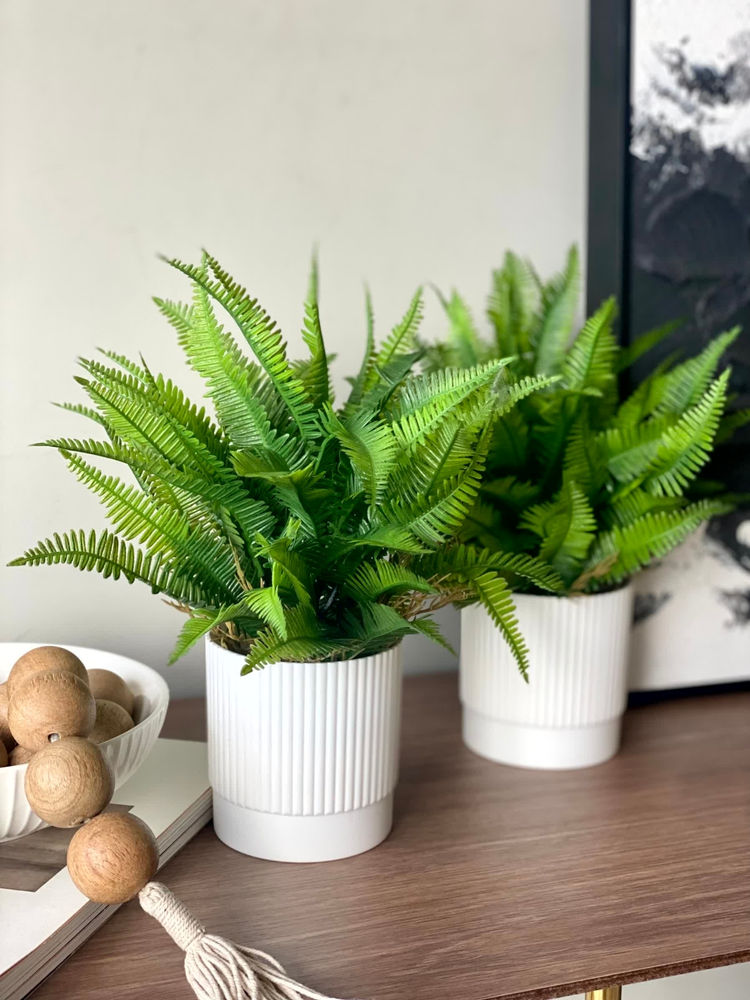 Mason Home Artificial Lush Fern Plant With Pot-image-2
