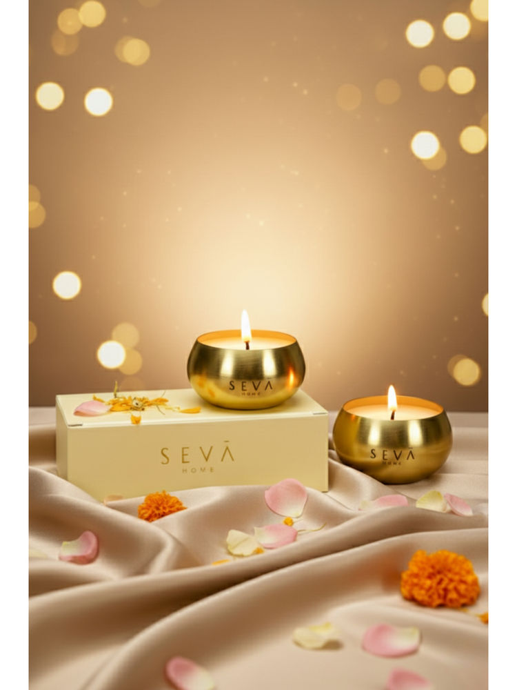SEVA HOME Micro Heirloom Candle Luxury Scented Candle Gift Natural Soy Wax Candle (Pack of 2)-image-42