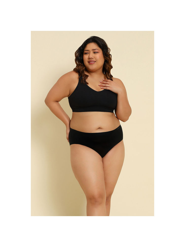 Van Heusen Women Black Solid Plus Size Wireless Minimizer Bra-picture-23