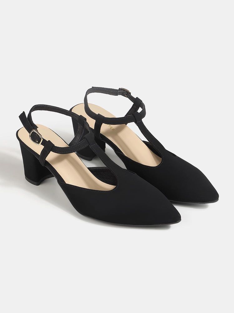 Lemon & Pepper Black Casual Sandal Heels-picture-23