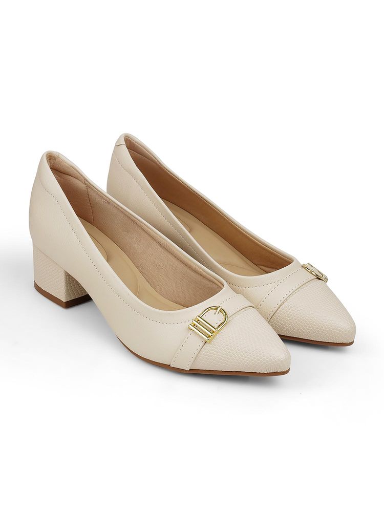 MODARE Cream Formal Pumps Heels-image-35