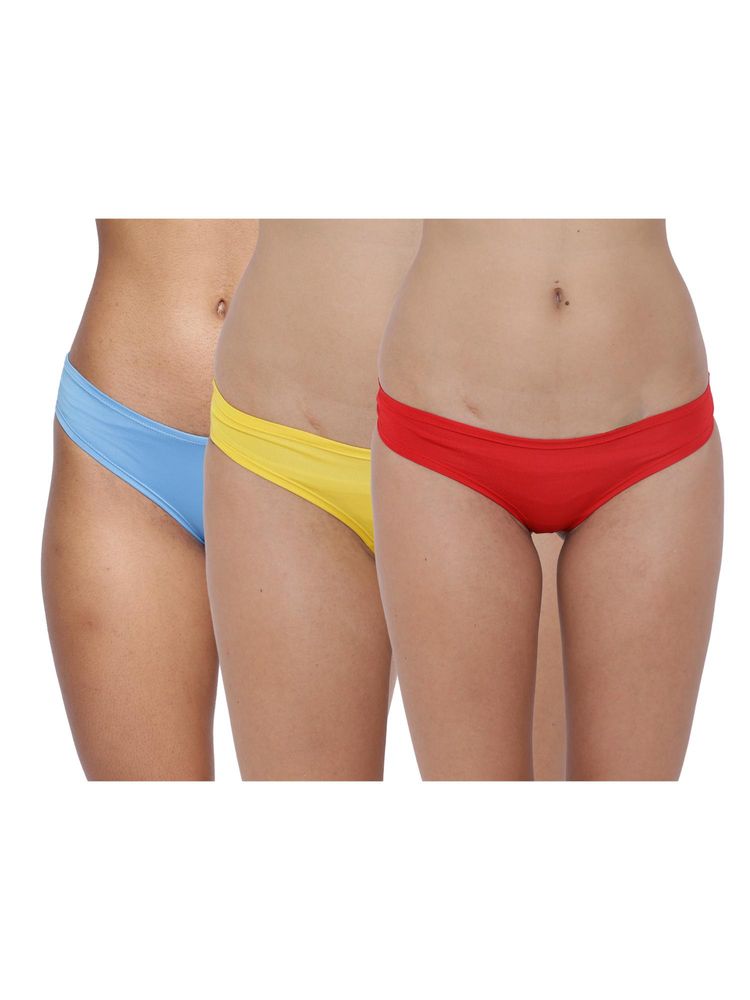 BASIICS by La Intimo Multi-Color Amor Love Semiseamless Bikinis (Pack of 3)-image-23