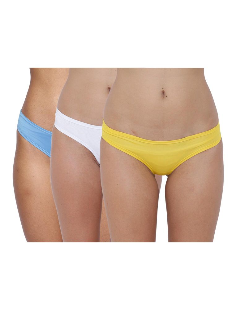 BASIICS by La Intimo Multi-Color Amor Love Semiseamless Bikinis (Pack of 3)-picture-11