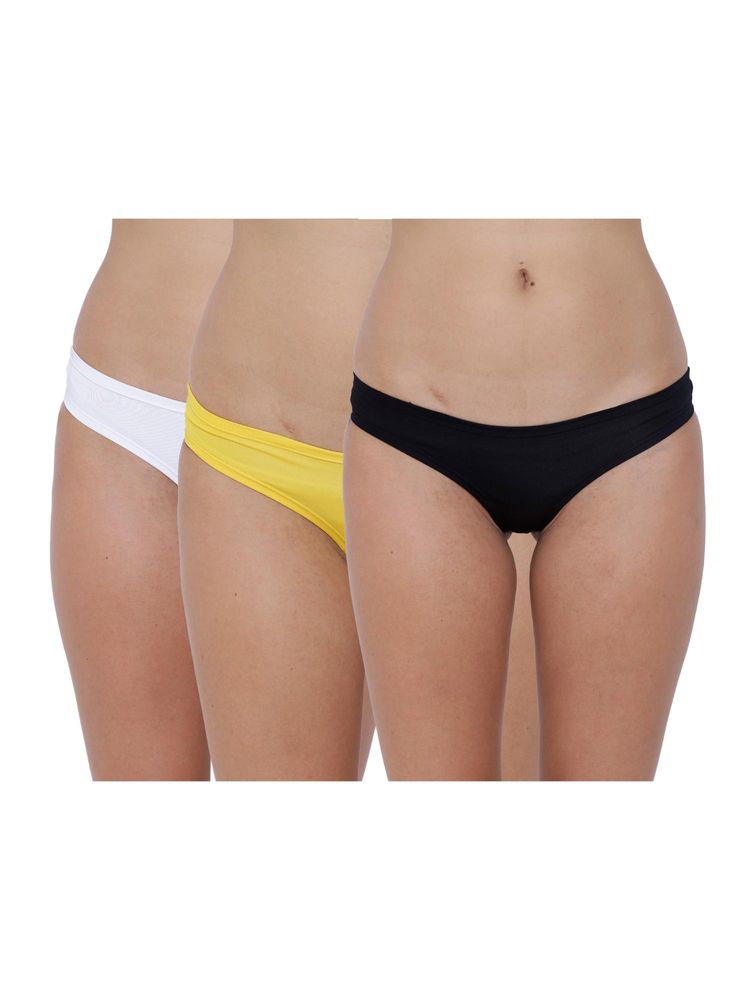 BASIICS by La Intimo Multi-Color Amor Love Semiseamless Bikinis (Pack of 3)-image-22