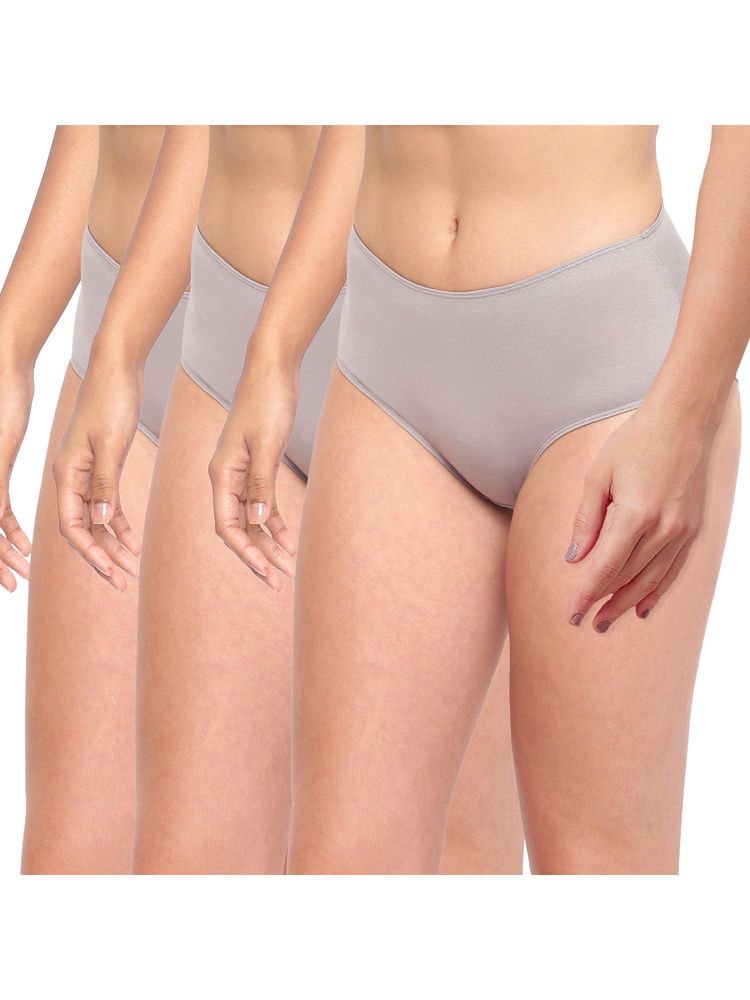 BASIICS by La Intimo Grey Tease 2 Please Hipsters (Pack of 3)-picture-15