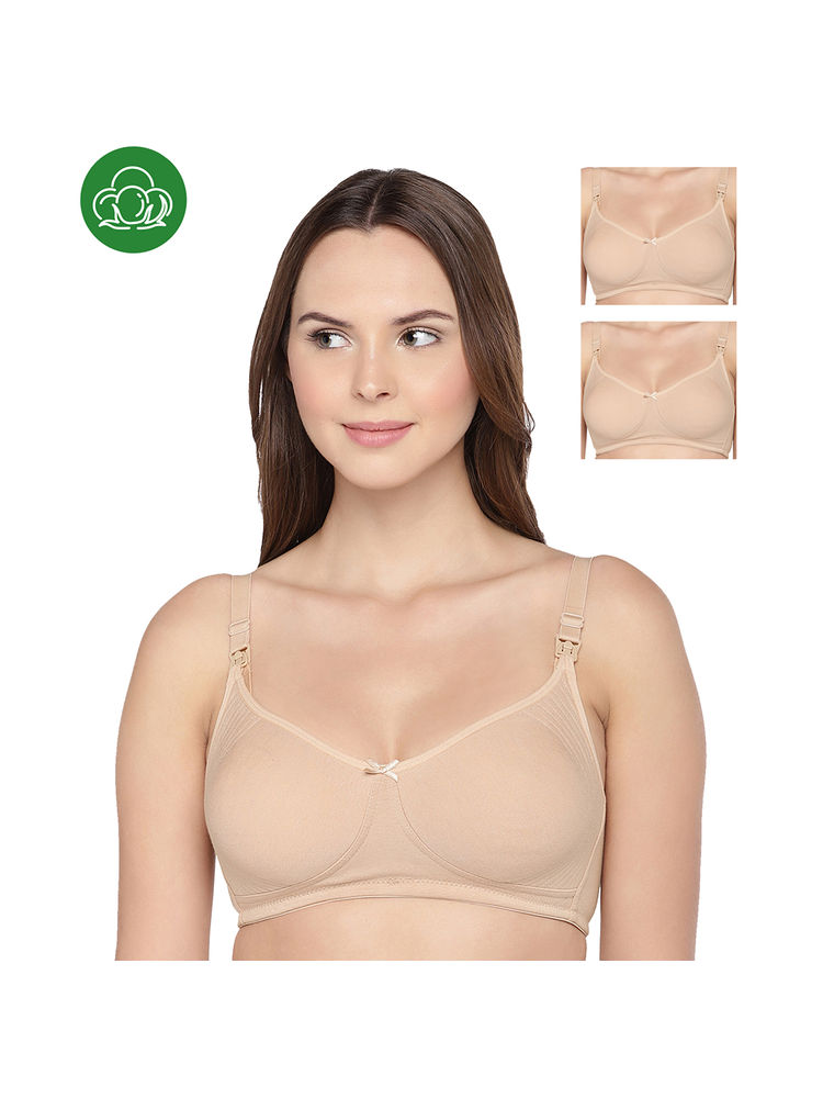 Inner Sense Organic Cotton Antimicrobial Nursing Bra Pack of 3 - Nude-picture-21