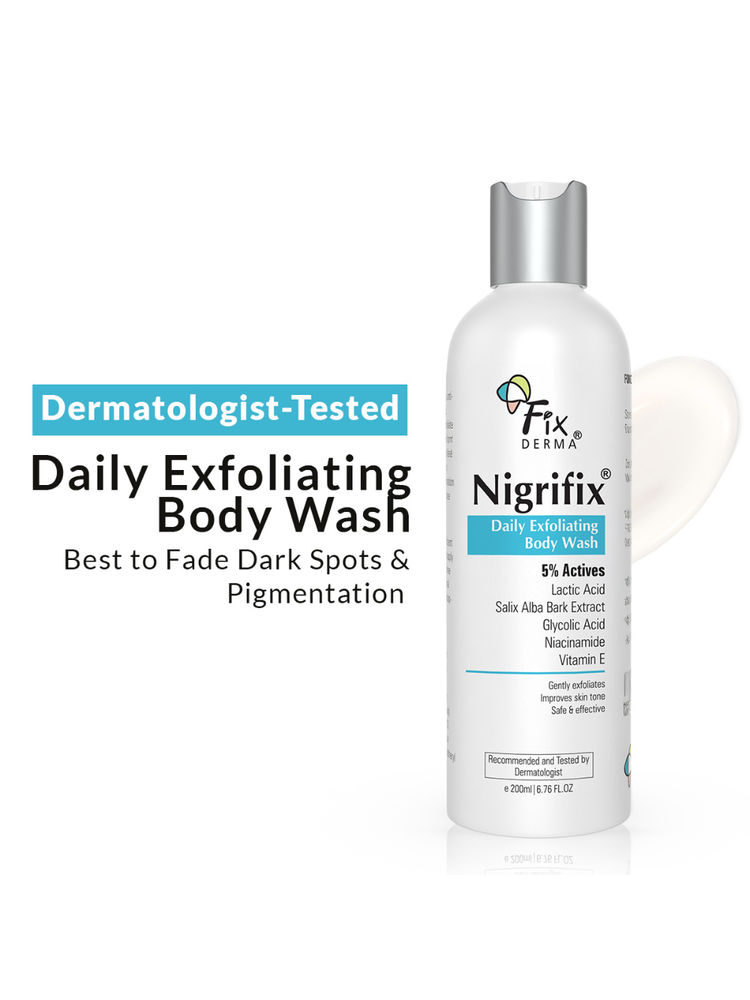 Fixderma Nigrifix Exfoliating Body Wash with 5% Actives,Glycolic acid, Lactic Acid Shower Gel-image-2