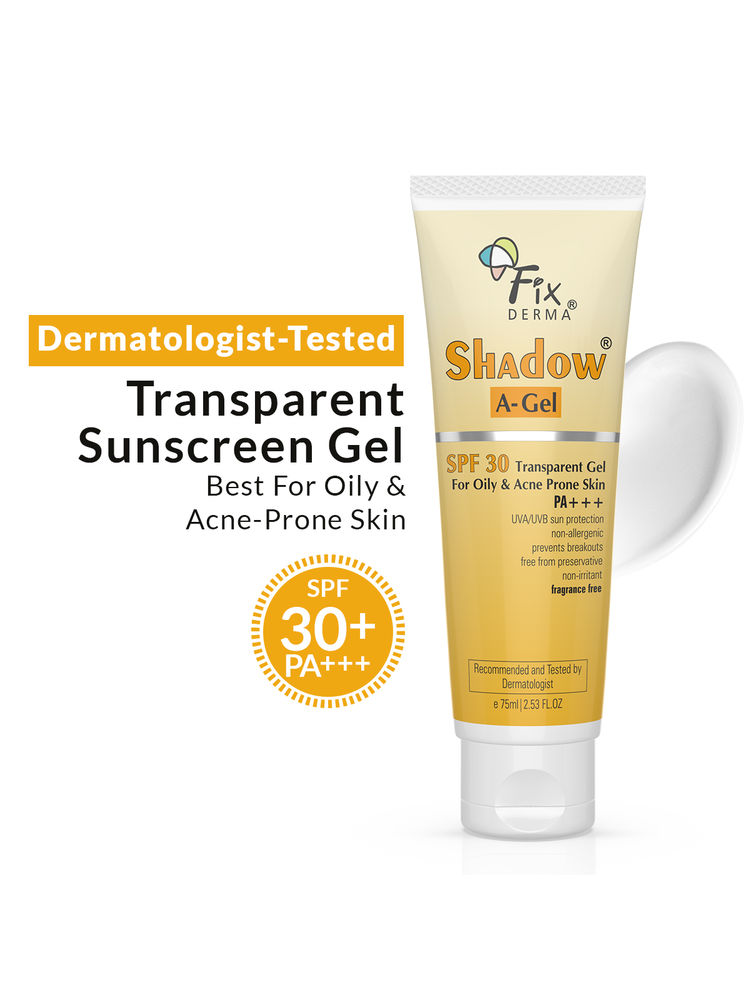 Fixderma Shadow AGel SPF 30 Sunscreen For Acne Prone Skin, NonOily, UVA UVB, Transparent Gel-image-47