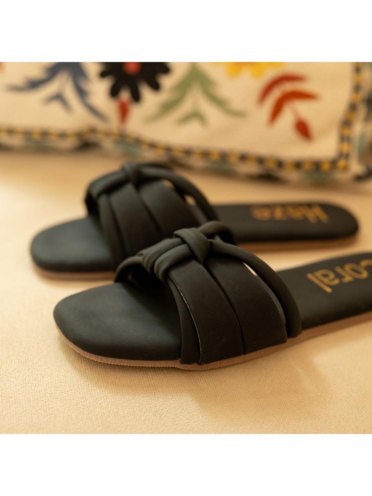 Coral Haze Black Gigi Flats for Women-image-3
