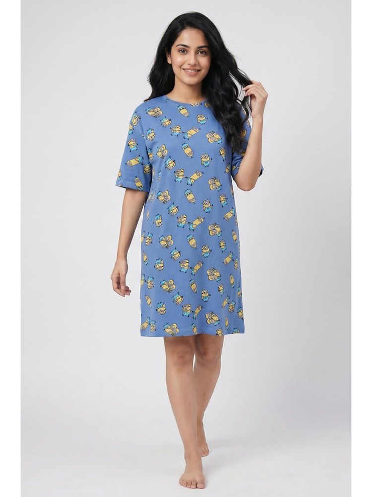 Zivame Minions Knit Cotton Dress - Riviera-picture-25