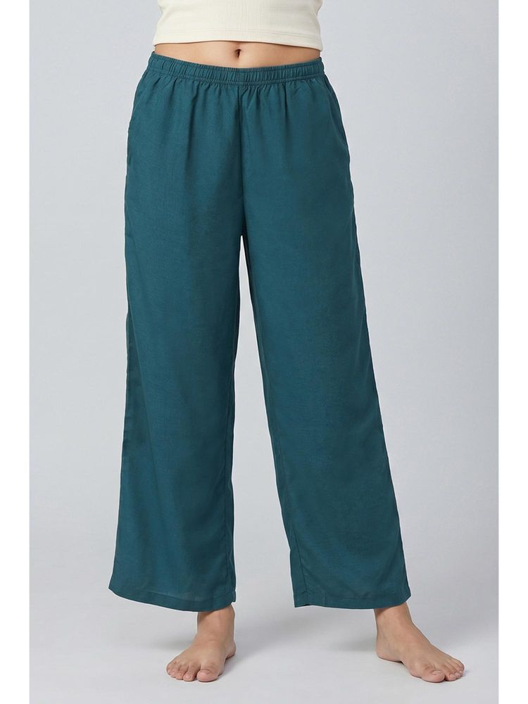 Zivame Mock Linen Woven Pyjama - Mediterranean-picture-14