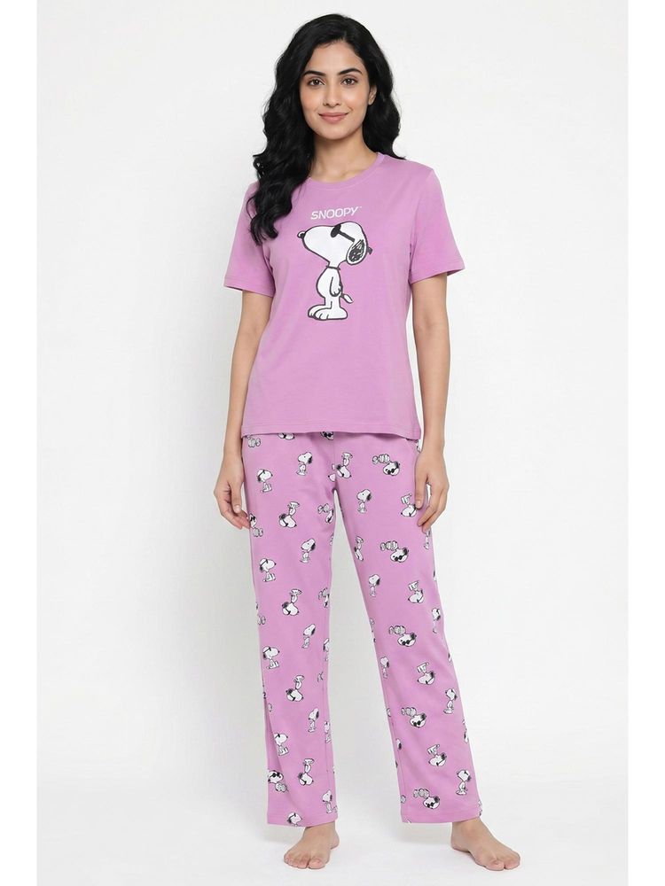 Zivame Knit Cotton T-shirt with Pyjama - Phalaenopsis-picture-25