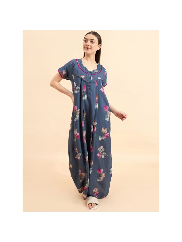 Sweet Dreams Women Printed Half Sleeves Nightdress-picture-29