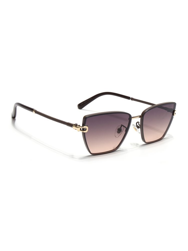 Voyage Cateye Sunglasses for Women (Black & Brown Lens|Brown Frame)-image-39