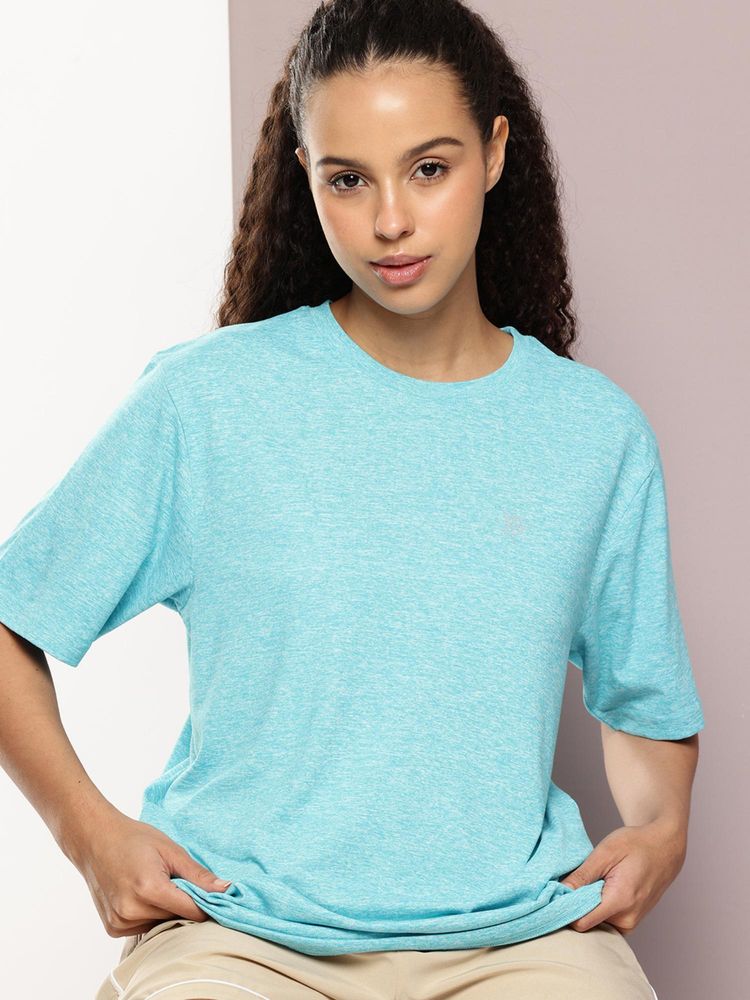 DILLINGER Womens Polyester Plain Oversized Fit Turquoise T-Shirt-picture-12